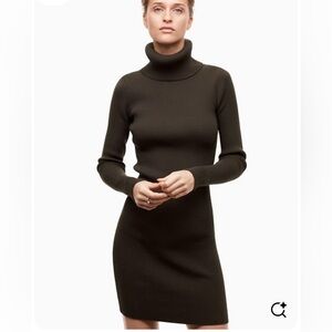 Sleek ribbed turtleneck dress